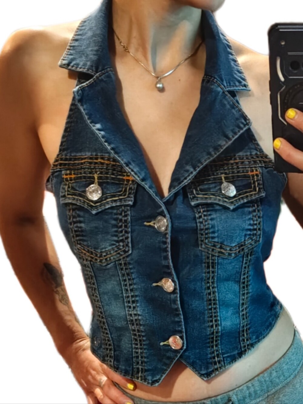 TRUE RELIGION Denim Halter Top